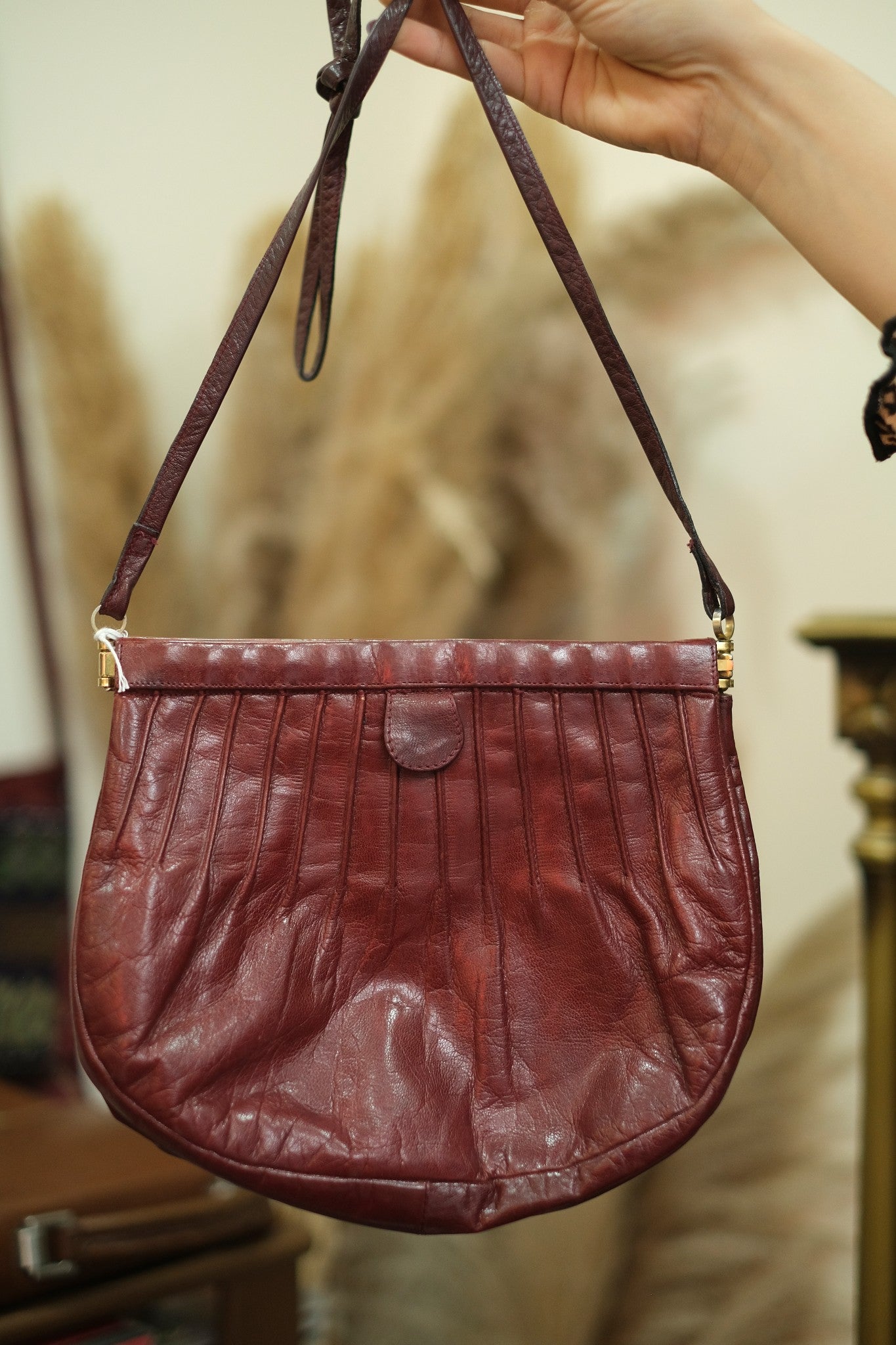 Vintage burgundy cross body bag