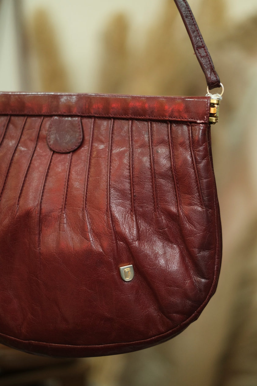 Vintage burgundy cross body bag