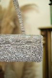 Vintage beaded silver bag