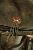 Blitz cross body suede bag with knit details