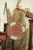 Vintage unique round shoulder bag