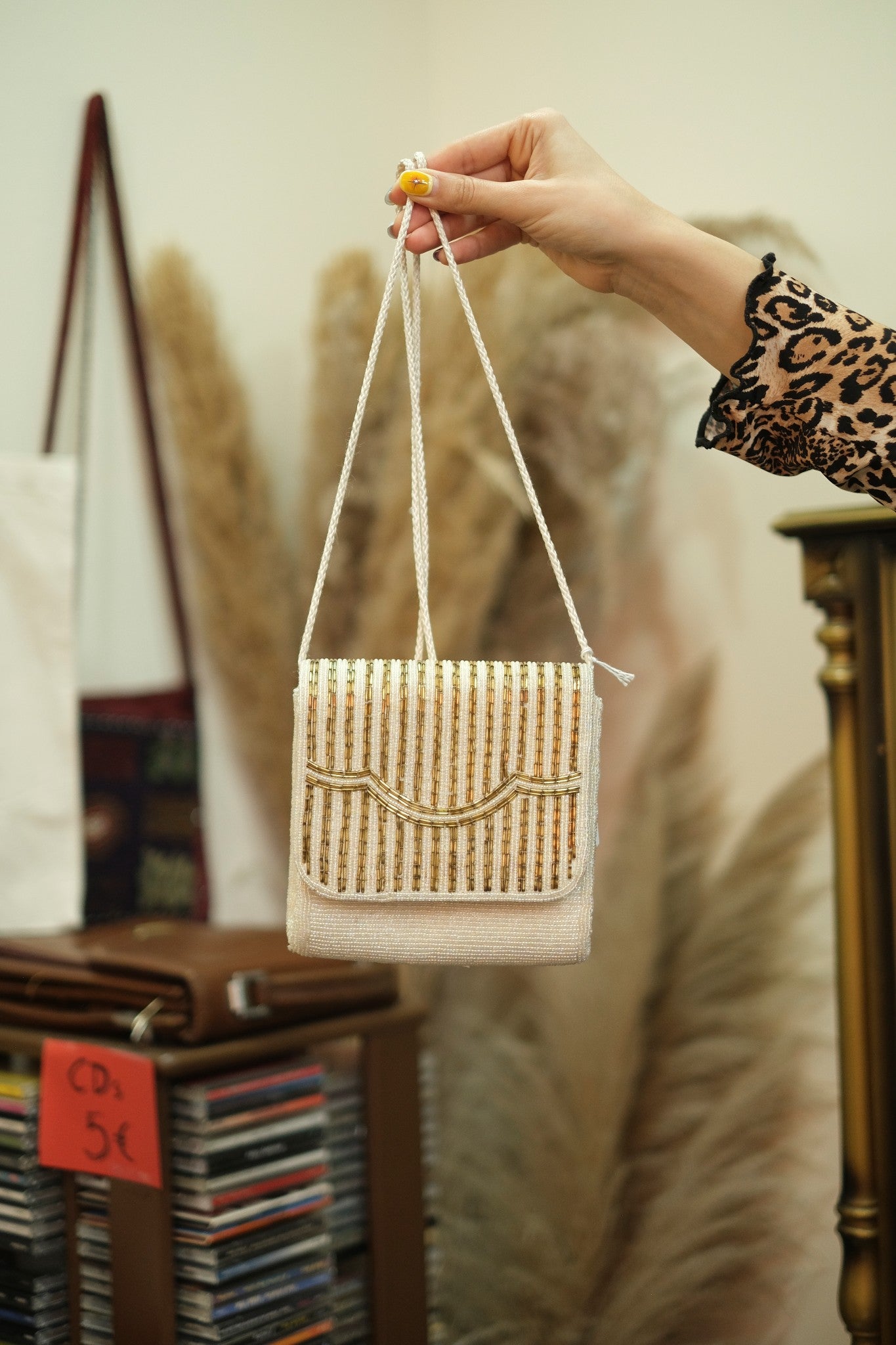 Vintage beaded cross body bag