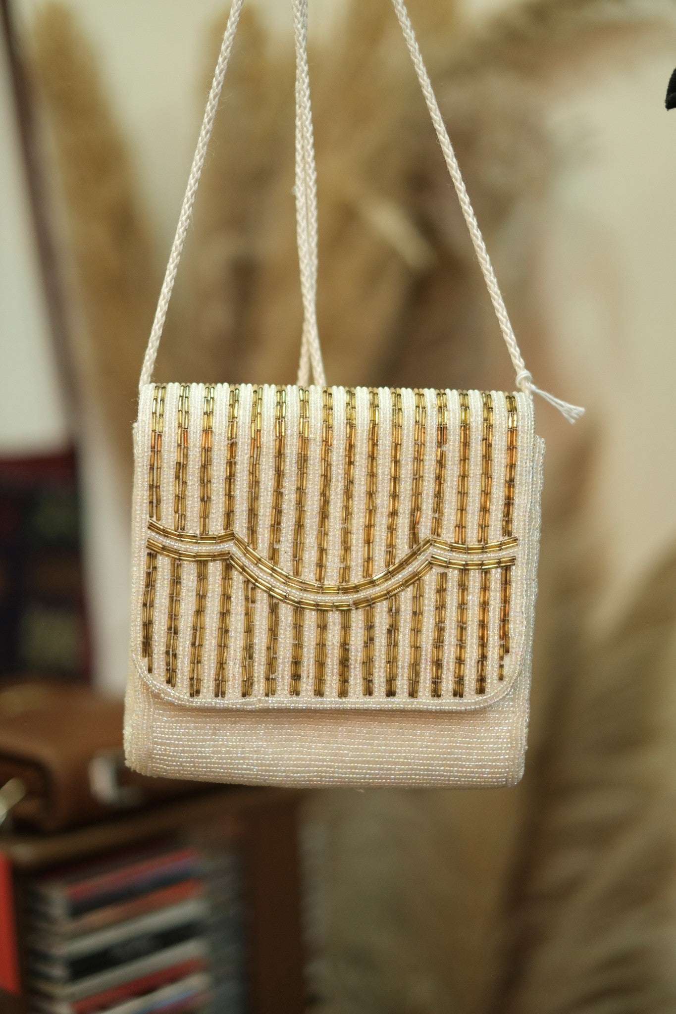 Vintage beaded cross body bag