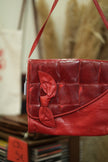 Vintage red leather cross body bag