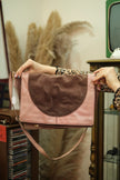 Vintage suede & leather cross body bag