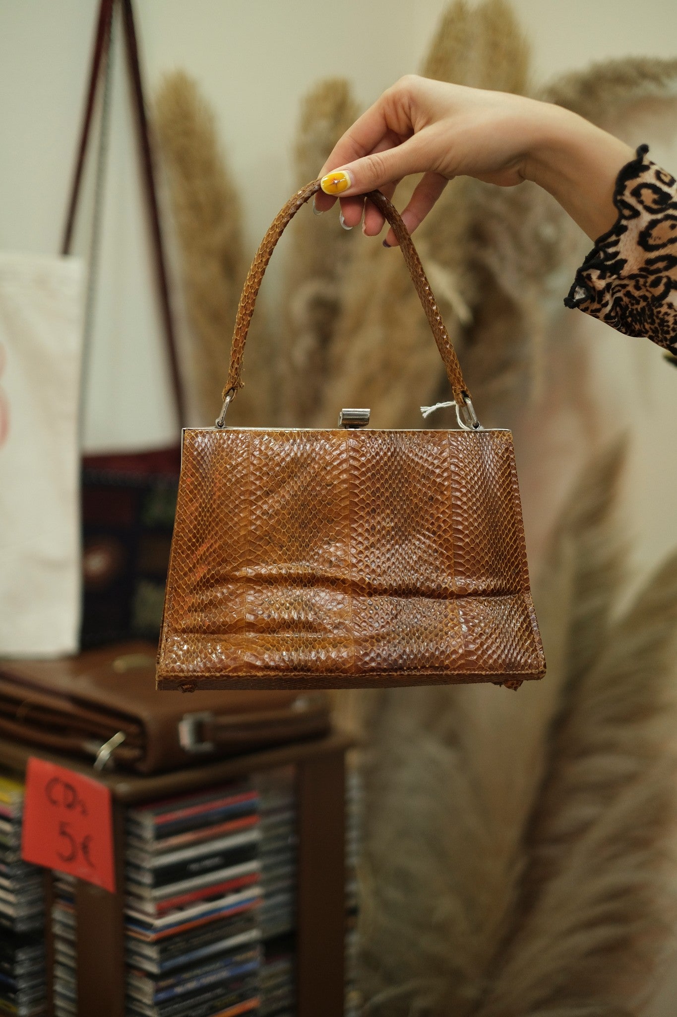 Vintage reptile leather mini bag