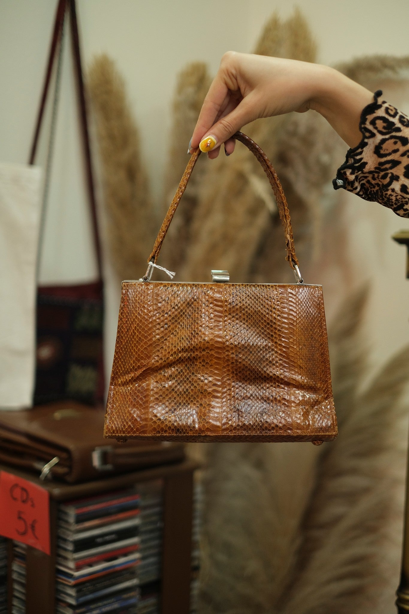 Vintage reptile leather mini bag
