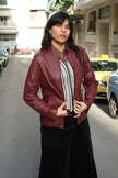 Vintage burgundy genuine leather jacket (M/L)