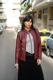 Vintage burgundy genuine leather jacket (M/L)