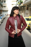 Vintage burgundy genuine leather jacket (M/L)