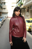 Vintage burgundy genuine leather jacket (M/L)
