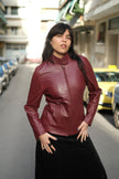 Vintage burgundy genuine leather jacket (M/L)