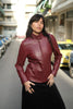 Vintage burgundy genuine leather jacket (M/L)