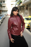 Vintage burgundy genuine leather jacket (M/L)