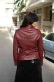 Vintage burgundy genuine leather jacket (M/L)