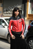 Dainese Women’s Red & Black Leather Motorcycle Jacket – Racing Style (S/M)