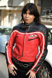 Dainese Women’s Red & Black Leather Motorcycle Jacket – Racing Style (S/M)