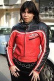 Dainese Women’s Red & Black Leather Motorcycle Jacket – Racing Style (S/M)
