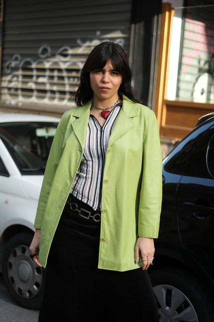 Vintage green genuine leather jacket (M/L)