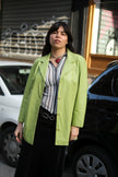 Vintage green genuine leather jacket (M/L)