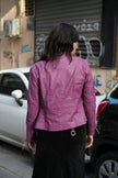 Vintage stunning purple genuine leather jacket (S)