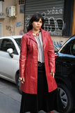 Stunning red genuine leather jacket (M)