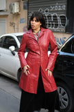 Stunning red genuine leather jacket (M)