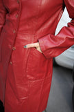 Stunning red genuine leather jacket (M)