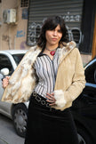 Stunning genuine suede jacket with real fur lining (M/L)
