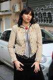 Vintage beige suede star embellished jacket (S)