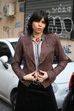 Vintage genuine leather cropped jacket (S)