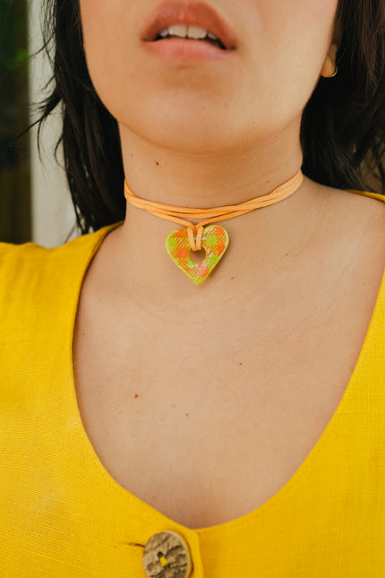 Cerabow handmade heart choker