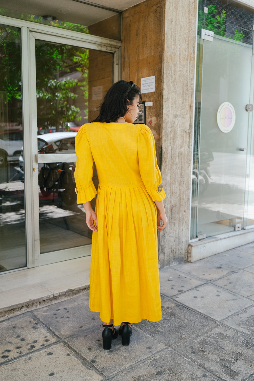 Stunning Vintage 100% LINEN Tyrol style dress (L/XL)