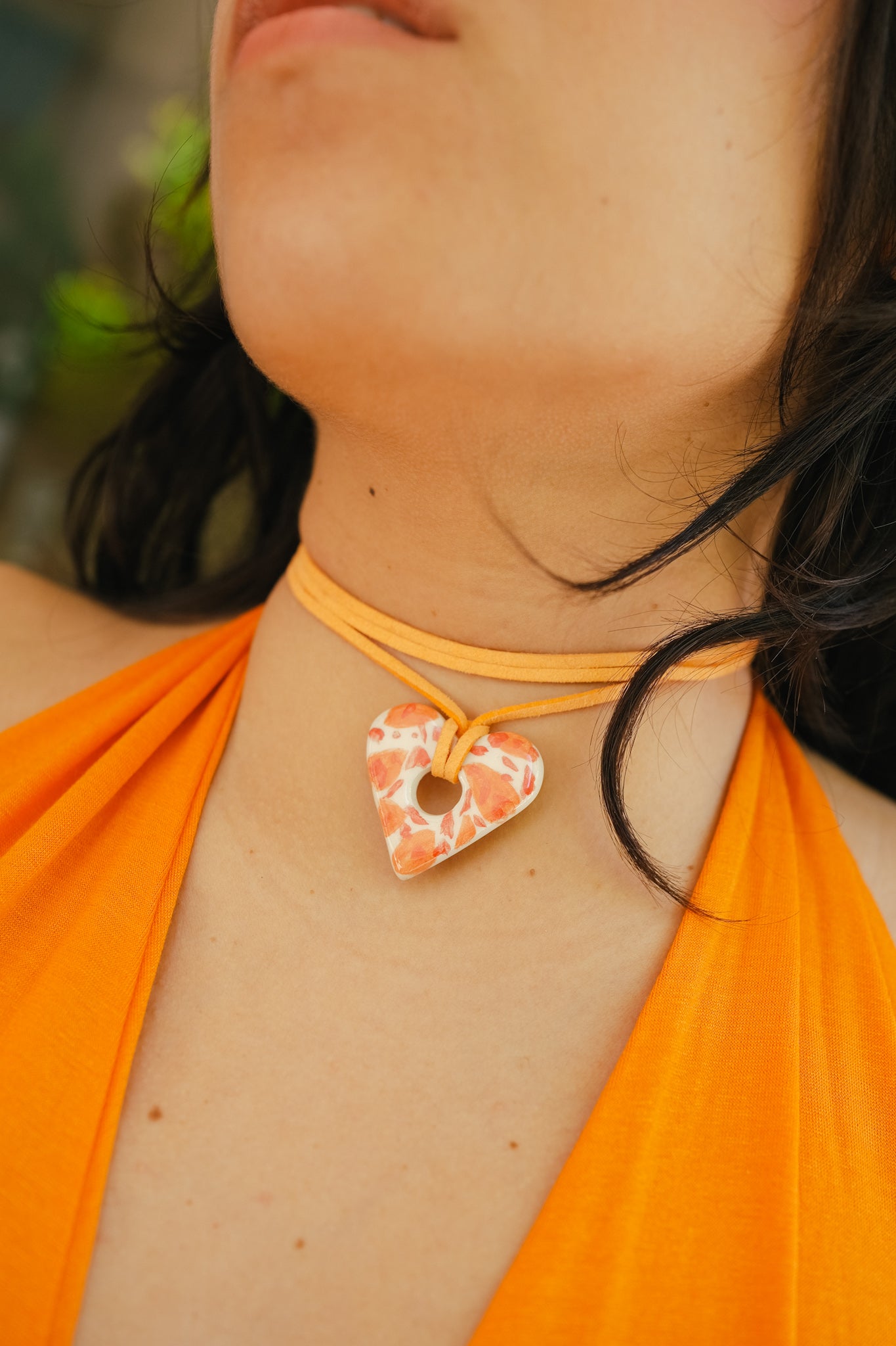 Cerabow handmade heart choker