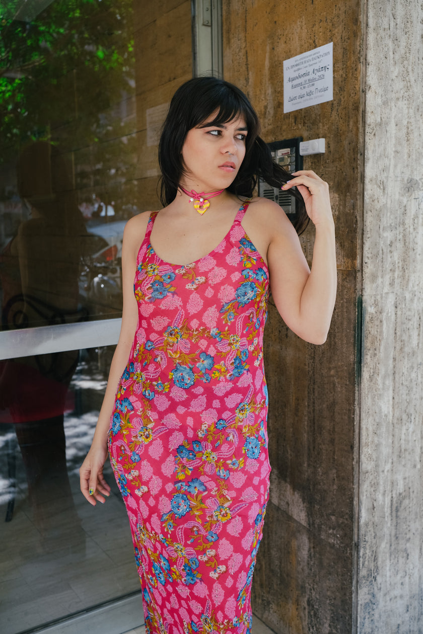 Vintage stunning maxi y2k dress with bead details (S/M)