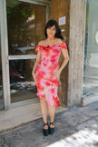 MOTIVI vintage romantic off-shoulder midi dress (M)