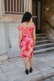MOTIVI vintage romantic off-shoulder midi dress (M)