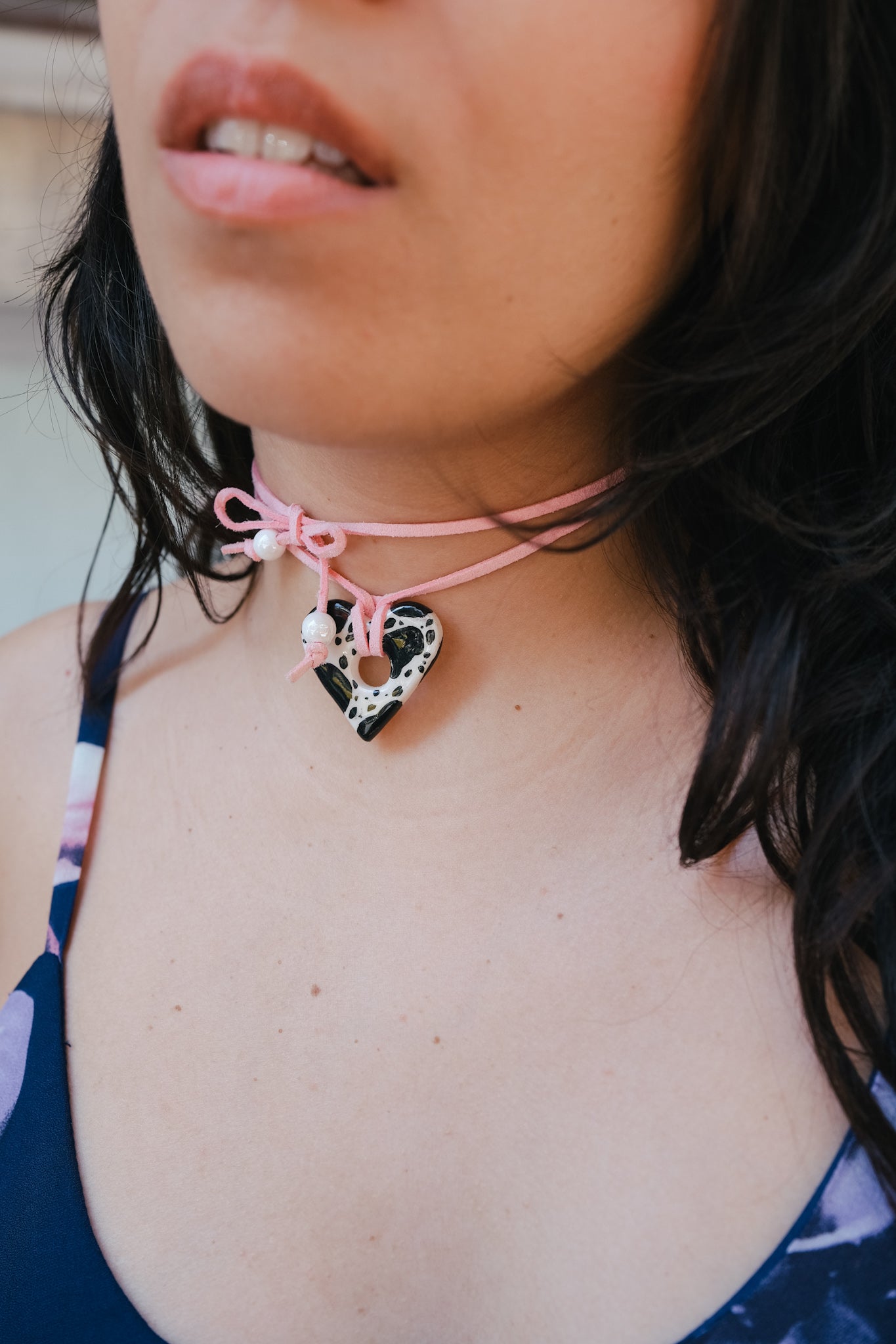 Cerabow handmade heart choker