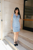 Vintage denim bodycon dress (M/L)