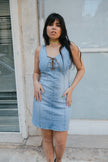 Vintage denim bodycon dress (M/L)