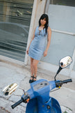 Vintage denim bodycon dress (M/L)