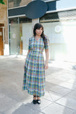 Vintage check maxi tyrol style dress (M)