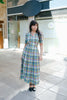 Vintage check maxi tyrol style dress (M)