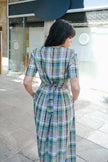 Vintage check maxi tyrol style dress (M)