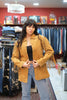 Vintage western style genuinhe suede jacket with fringe (L)