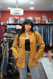 Vintage western style genuinhe suede jacket with fringe (L)
