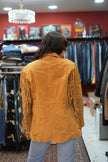 Vintage western style genuinhe suede jacket with fringe (L)
