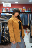 Vintage western style genuinhe suede jacket with fringe (L)