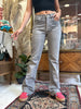 Stunning hand painted flare jeans