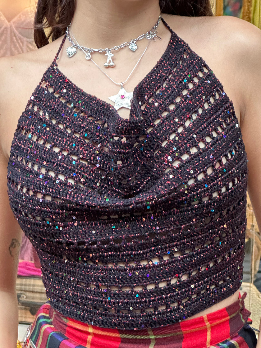 Stunning handmade crochet “Roxanne” top